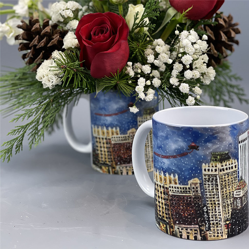 Tulsa Christmas Coffee Mug by Rathbone's Flair Flowers Flower Bouquet