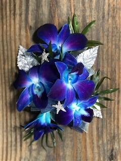 Blue Orchid Corsage With Starfish