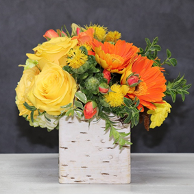 Soft Colors in a wooden box  Flower Bouquet