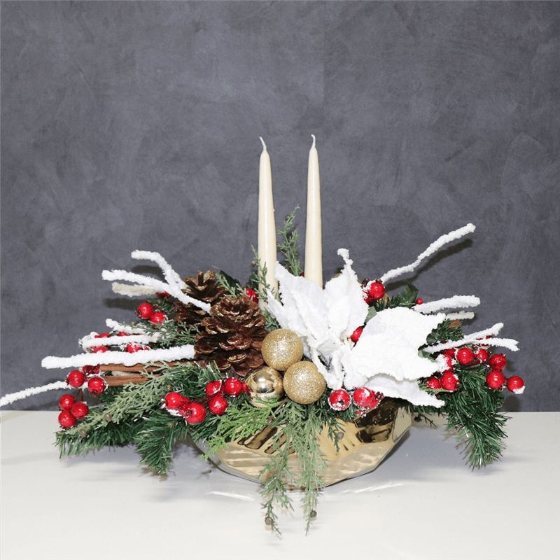 Christmas Arrangement With A Candles
