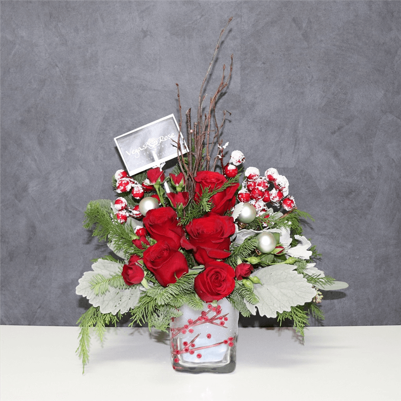 Red Roses in a any Vase Flower Bouquet