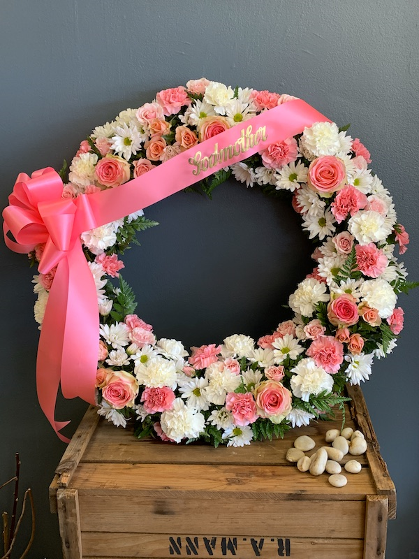 Wreath Pink & White