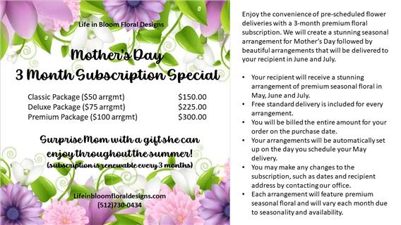 Mother's Day Floral Subscription Flower Bouquet