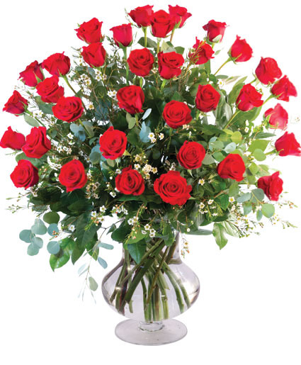 Three Dozen Red Roses Flower Bouquet