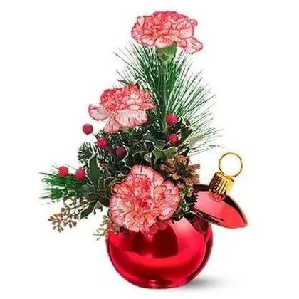 Merry Red Ornament Flower Bouquet