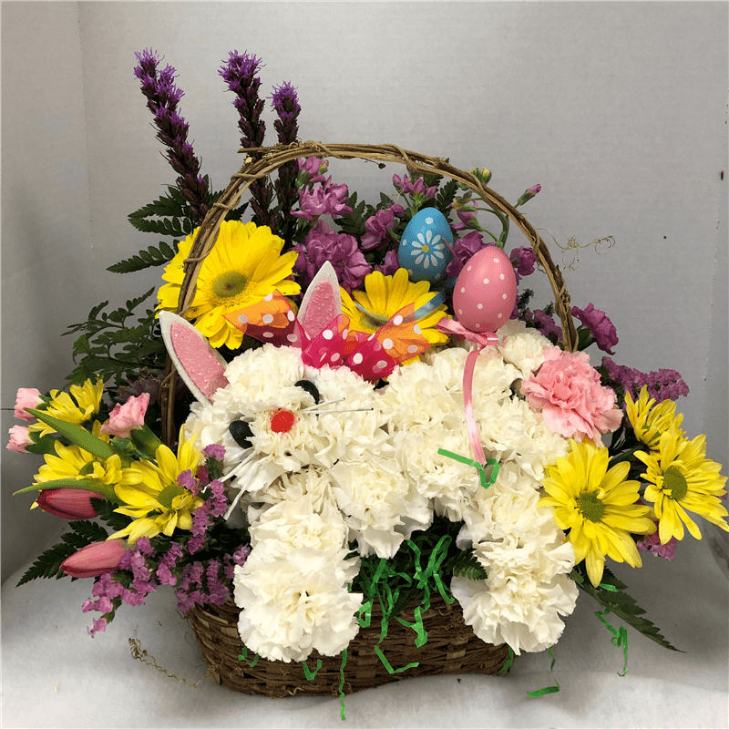 Easter Bunny Basket Flower Bouquet