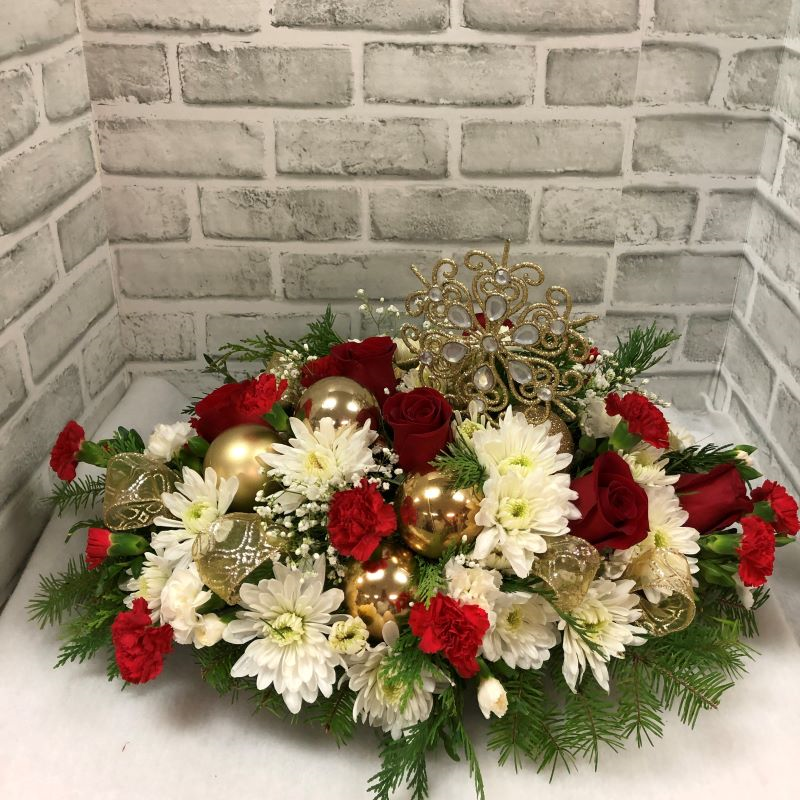 Classy Christmas Centerpiece Flower Bouquet