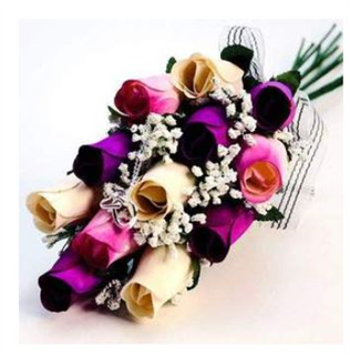 Cream, Deep Purple, & Lavender Ombré Jewelry Roses