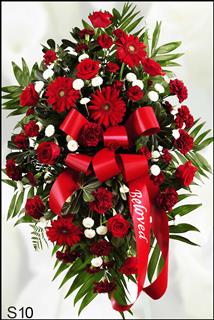 S10 All Red Standing Spray 2 Flower Bouquet