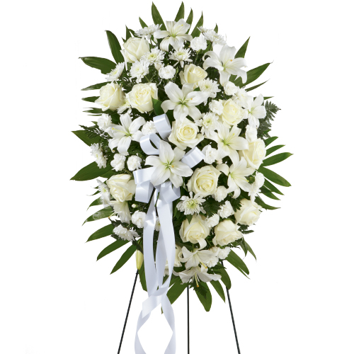 Expression Of Sympathy White Spray Flower Bouquet