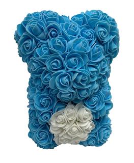 Small Blue Rose Bear Flower Bouquet