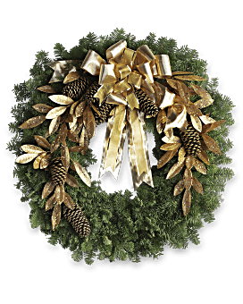 Glitter & Gold Wreath Flower Bouquet