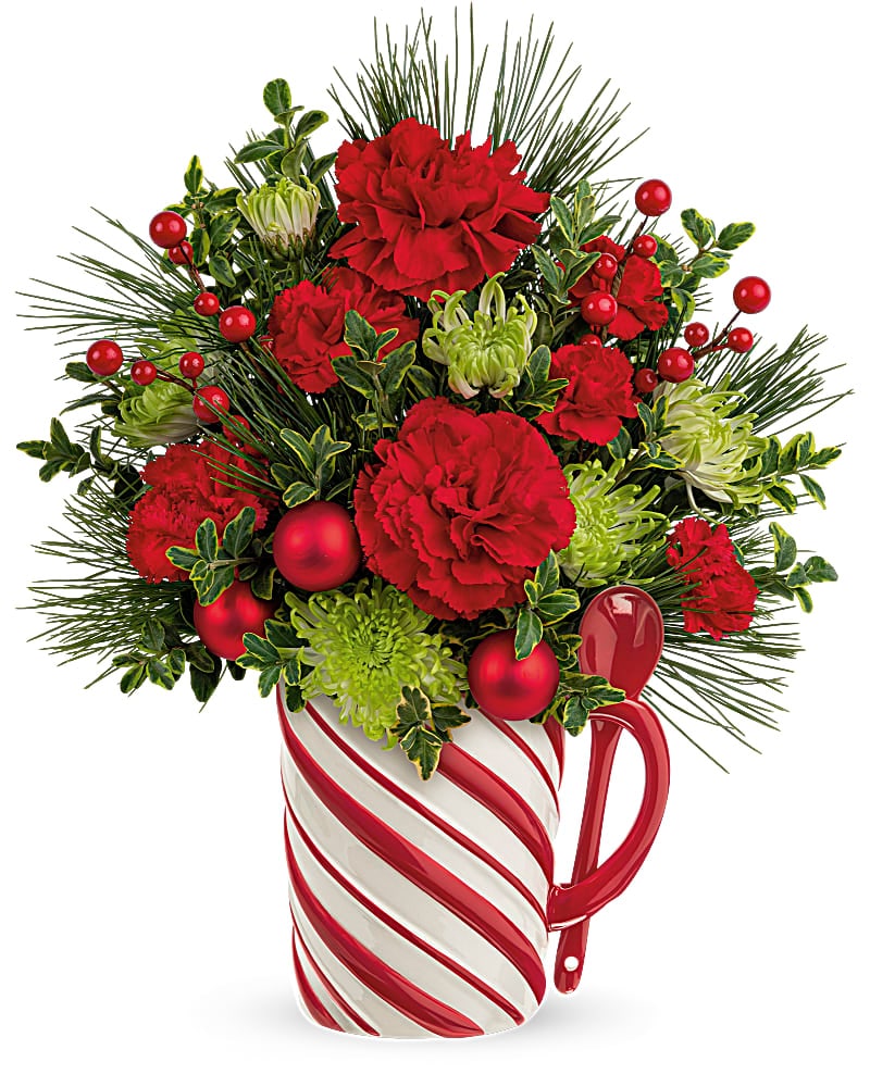 Teleflora's Send a Hug Candy Cane Greeting Bouquet