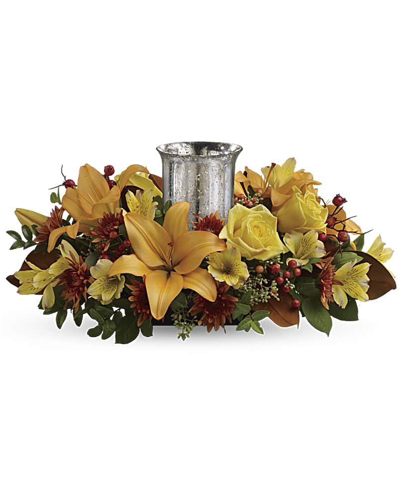 Glowing Gathering Centerpiece by Teleflora Flower Bouquet