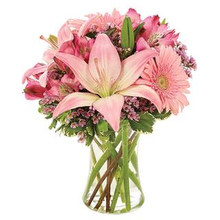 Pink Charm Vased Flower Bouquet