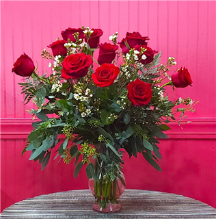 Exquisite Long Stem Dozen Red Roses