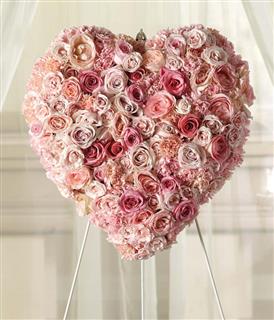Heart Of Pastel Pinks Flower Bouquet
