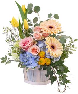 Spring Morning Basket Flower Bouquet