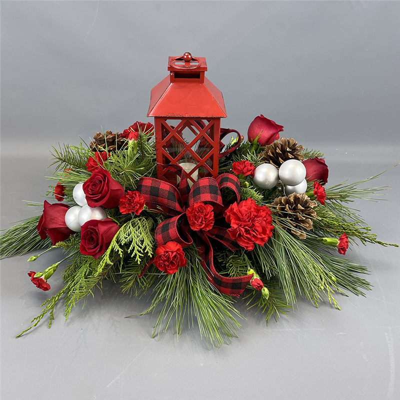 Christmas Lantern Centerpiece by Rathbone's  Flower Bouquet